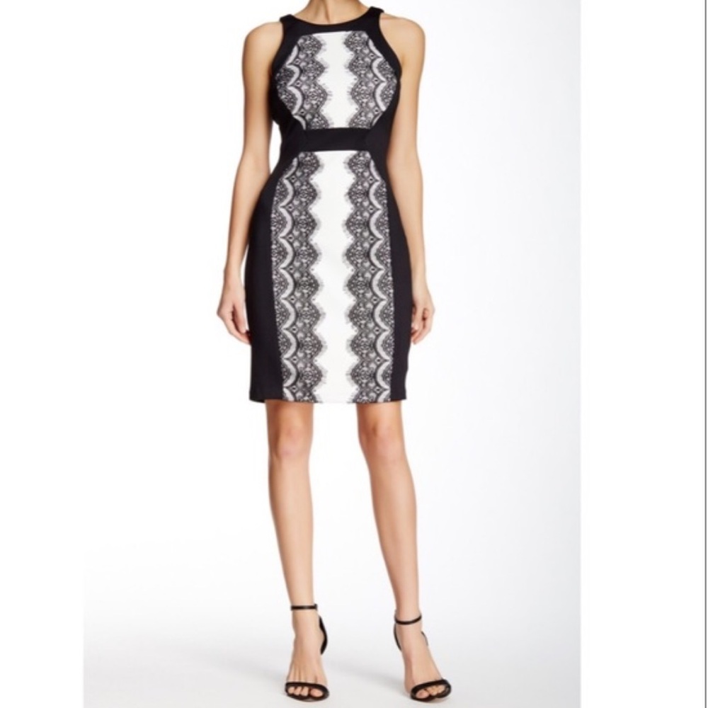 Sangria Scuba Lace dress